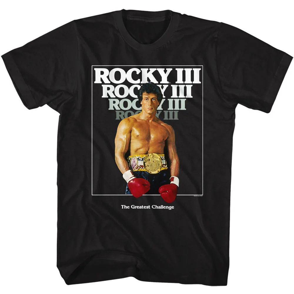 Unisex Adult T-shirt Rockinstone Rocky Movie 3 Poster Black Sizem