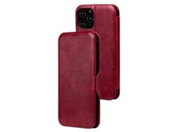 Capa Inch Para Iphone 13 Pro Pele Sintética Anti-choque Com Porta-cartões Vermelho