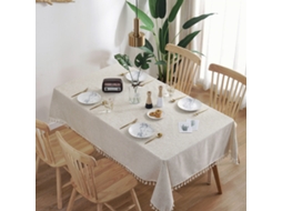 Toalha de Mesa Lavável de Tecido com Borla Toalha de Mesa de Cozinha Capa de Poeira para Decoração de Casa Quadrada 55 X 55 Polegadas Estilo1