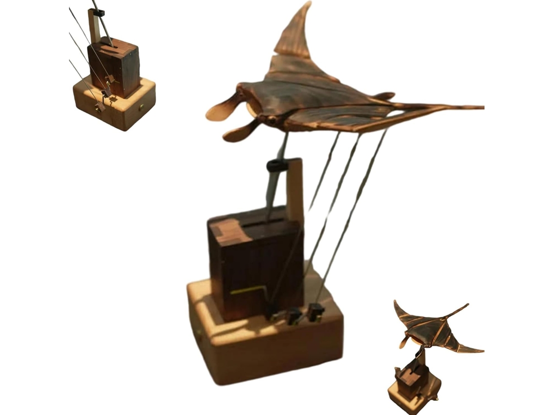 Automatize En Bois Fait À La Main Em Forma De Raie Manta – Movimento Bionico Elétrico De Nage – Decoração De
