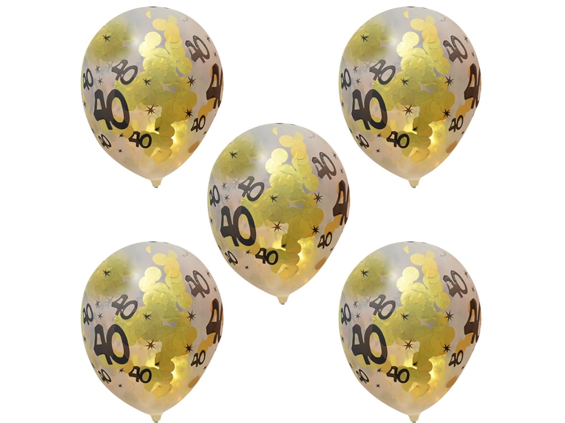 Pack de 5 balões de látex para aniversário 30ª, 40ª, 50ª com decoração de casa em ouro LAXISCREED