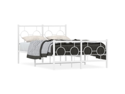 Estrutura de Cama com Cabeceira e Pés Metal Branco MAISON EXCLUSIVE 120x190 cm