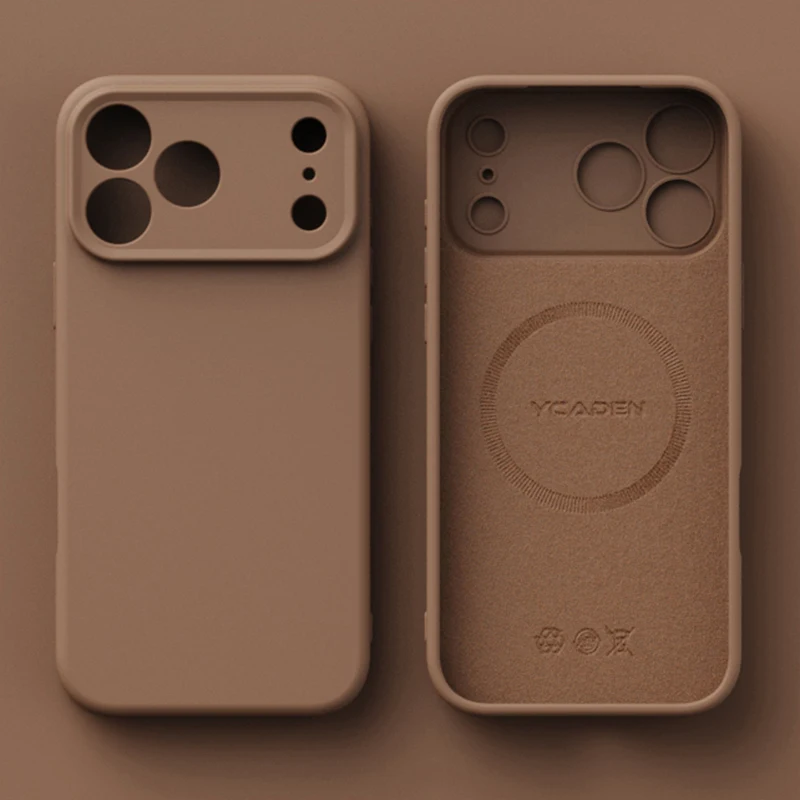 (marrom 15) Capa De Celular Original Em Silicone Líquido Magnético, Compatível Com Carregamento Sem Fio.