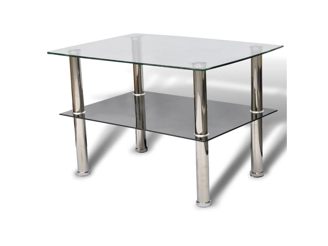 Coffee Table, Coffee Table Vidaxl Prateado Vidro