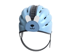 Capacete para bebê S/MARCA ajustável, respirável, suave, anti-colisão, azul