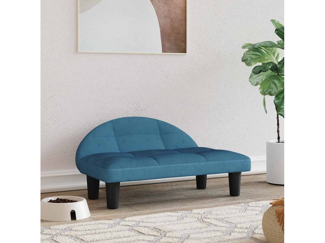 Vidaxl Cama 70x52x30 Cm Veludo Azul