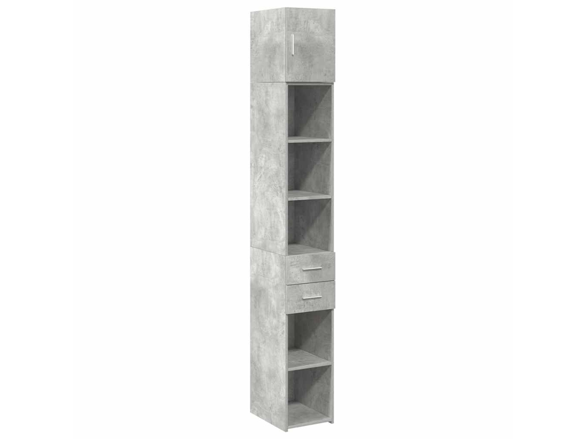 Slim Storage Cabinet, Slim Storage Cabinets Vidaxl Cinzeto Madeira Processada (30 X 42.5 X 225 Cm)