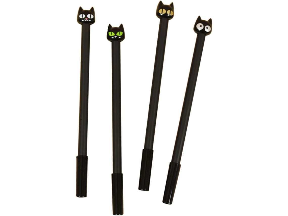 Canetas Em Gel Stobok Kawaii Cat, Pacote Com 4 Unidades, Ponta