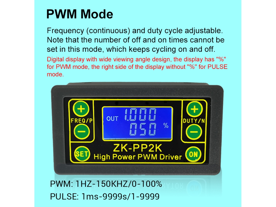Controlador De Velocidad Pwm 3.3-30v 150w Regulador De Motor Led Frecuencia 1hz-150khz