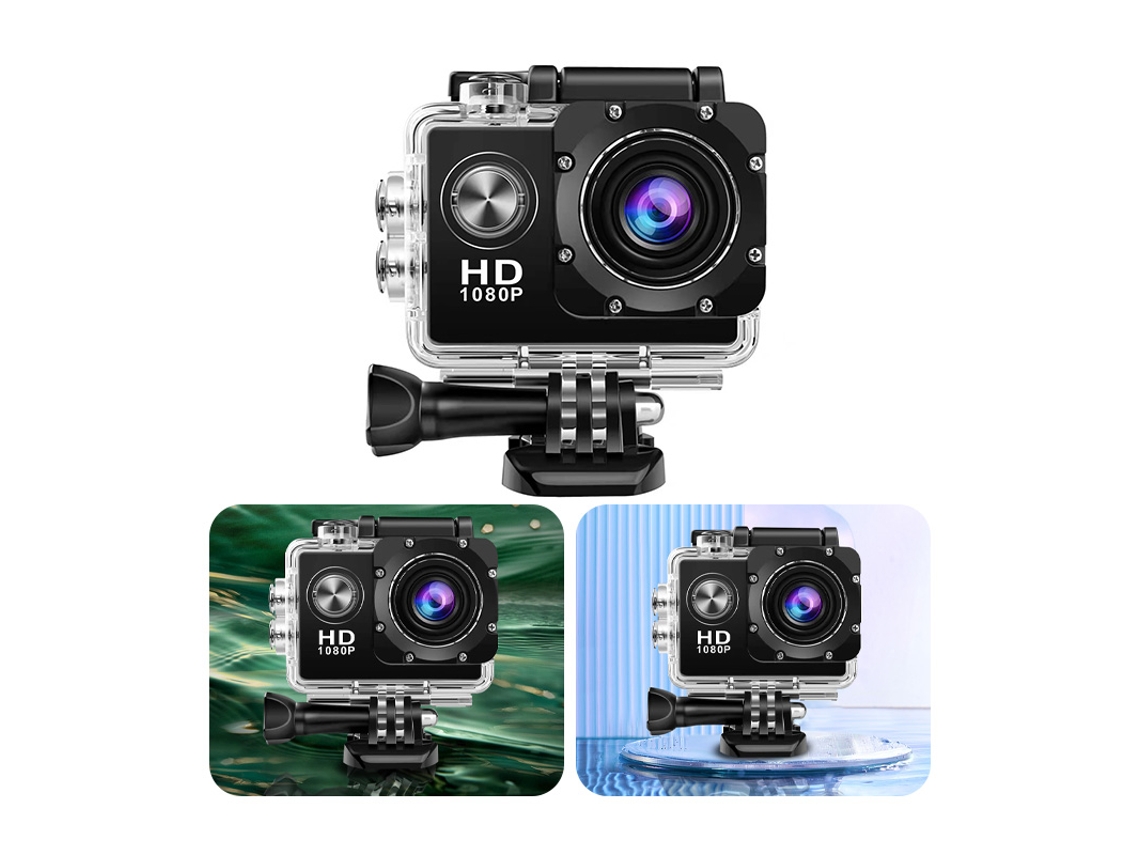 Câmera de Ação Portátil Multifuncional À Prova D'água para Uso Externo com Resolução Full Hd 1080p MDUG