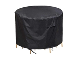 Capota para Conjunto de Jantar Circular Externo de 4 6 Lugares, Impermeável e Resistente Ao Uv, Preto