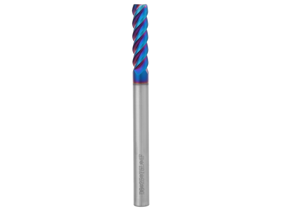 Fresa De Usinagem Cnc Com Revestimento Nano Azul Hrc65° Aço Tungstênio 4 Lâminas 6mm