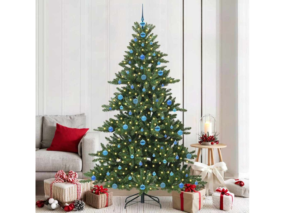 Vidaxl Árvore De Natal Articulada Artificial Verde 210 Cm Pvc E Aço