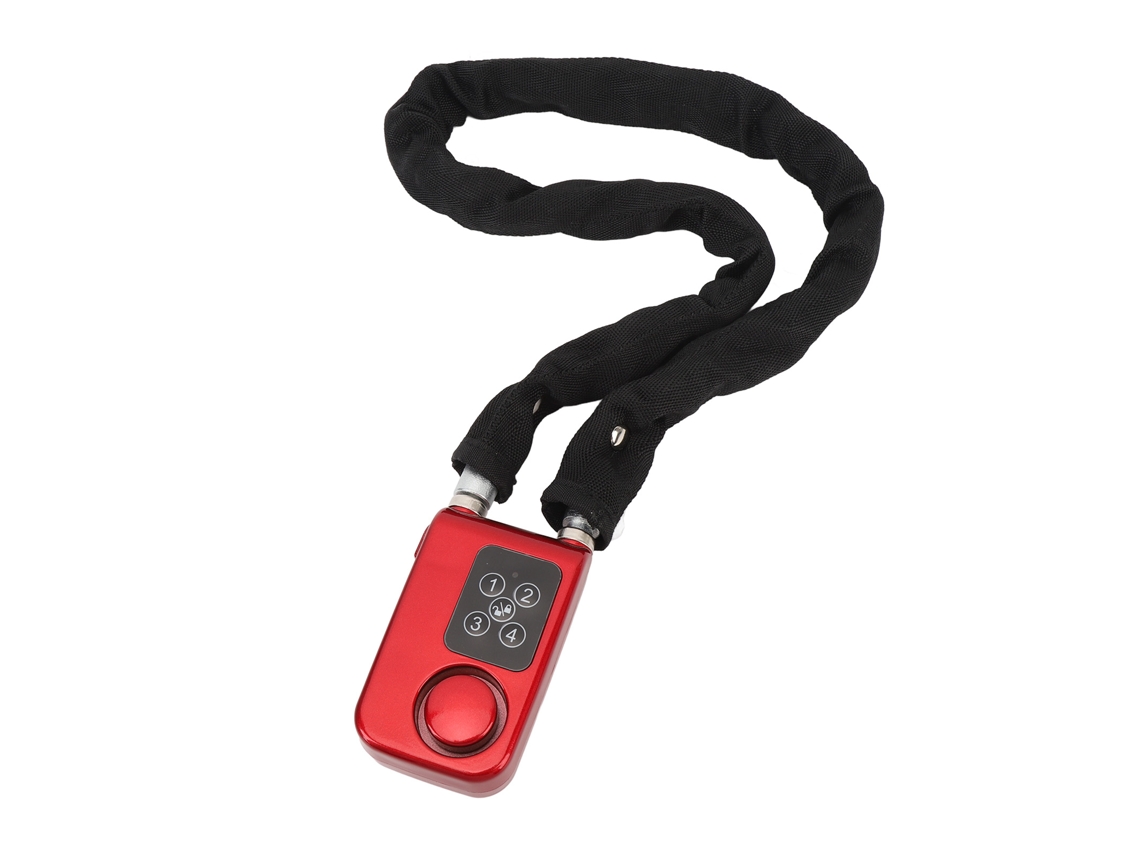 Cadeado antirroubo com corrente, alarme eletrônico, senha, resistente a cortes, para motocicletas e bicicletas, IP44 | S/MARCA