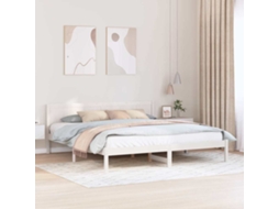 Vidaxl Estrutura Da Cama Branco 180 X 200 Cm Madeira De Pinho Maciça