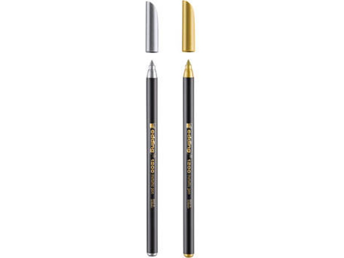 Marcador EDDING 1200 (1 mm - Dourado e Prateado)