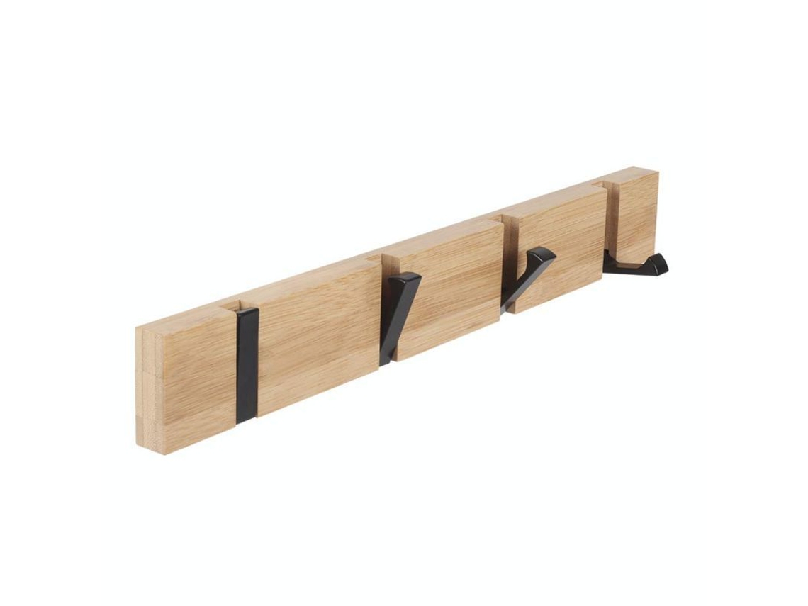 Gancho de Pared para Abrigos de Madera Diseño Urbano Ahorra Espacio Con 4 Ganchos Plegables