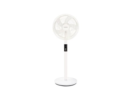 Ventilador De Pé Portátil Sanluri Ajustável Com Controle Remoto Ø43x130cm Cor Branca Niaros (motor 15w Dc 265v)