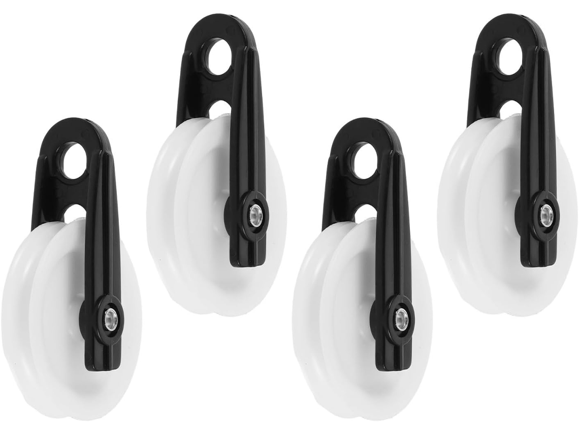 Polia De Varal 2 Polegadas, Conjunto De 4 Peças, Nylon E Metal