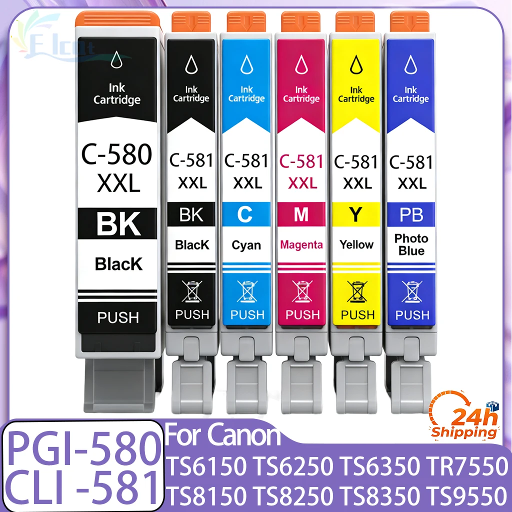 1 Conjunto Pgbk Bk Cmy Pb 580xxl 580xxl Para Impressora Canon Pixma Ts6150 Ts6250 Ts6350 Ts705 Ts8150 Ts9150 Ts8350