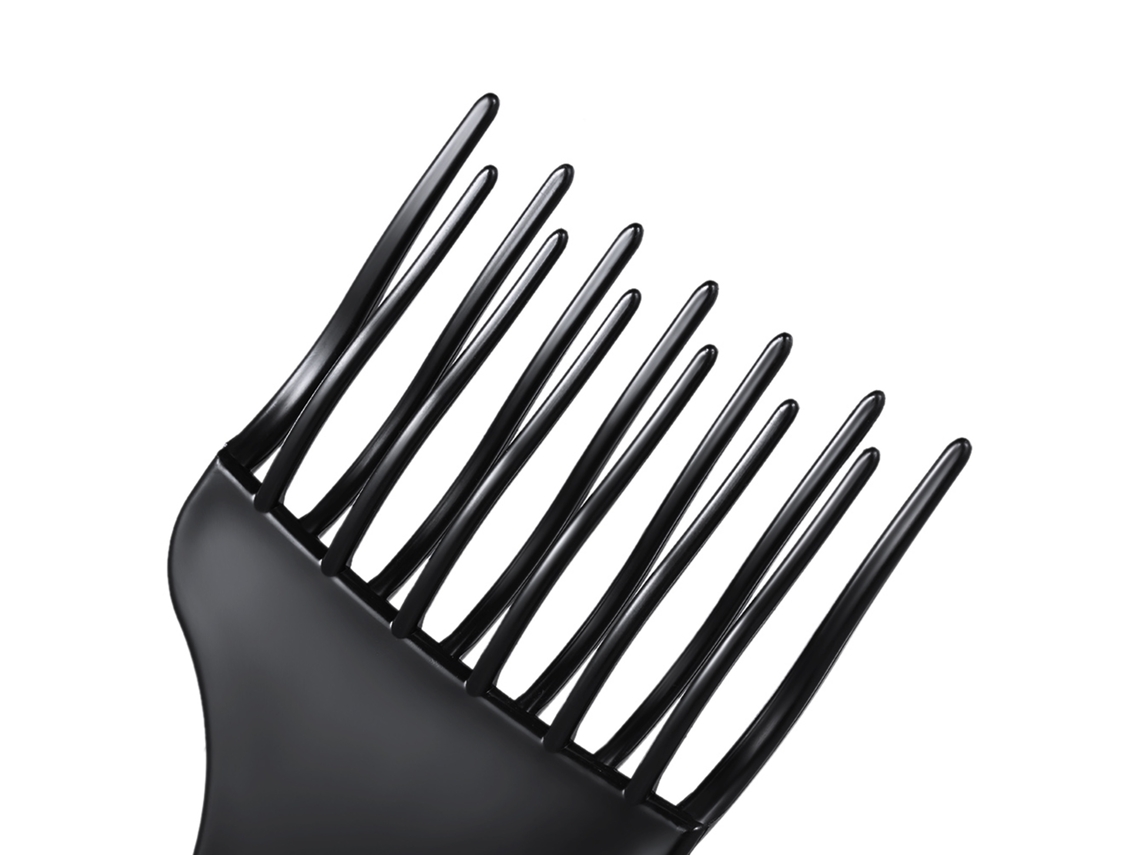 Pente de plástico para cabelo afro 2026 com dentes altos e baixos, ferramenta de pentear para homens e mulheres, preto