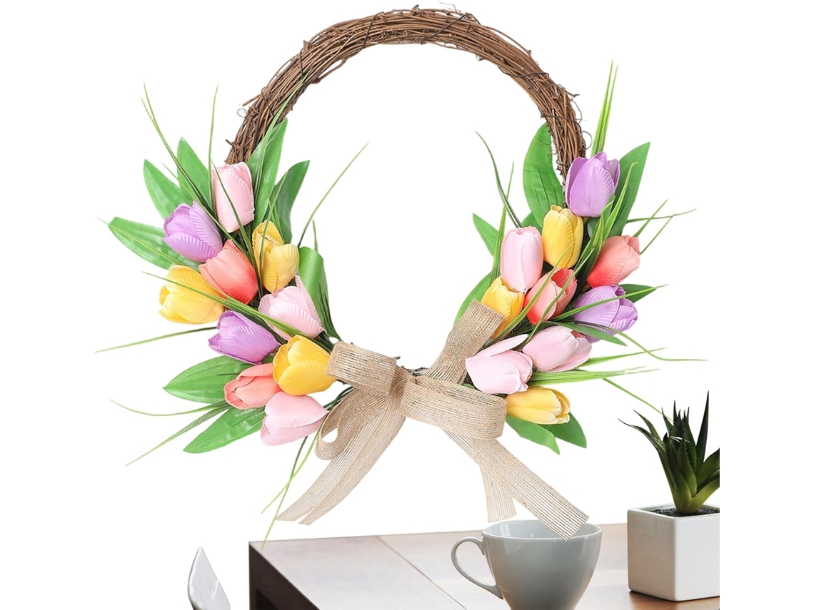 Guirlanda Floral Suspensa Flores Primavera Exterior Interior Janela Parede Estar Quarto Casamento Festival GOKOCO