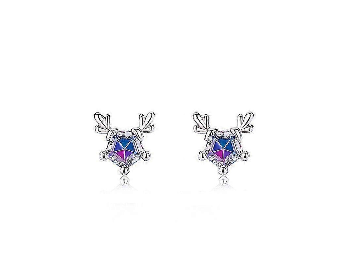 Brincos De Prata Com Forma De Alce, Iridescentes, Para Presentes De Natal