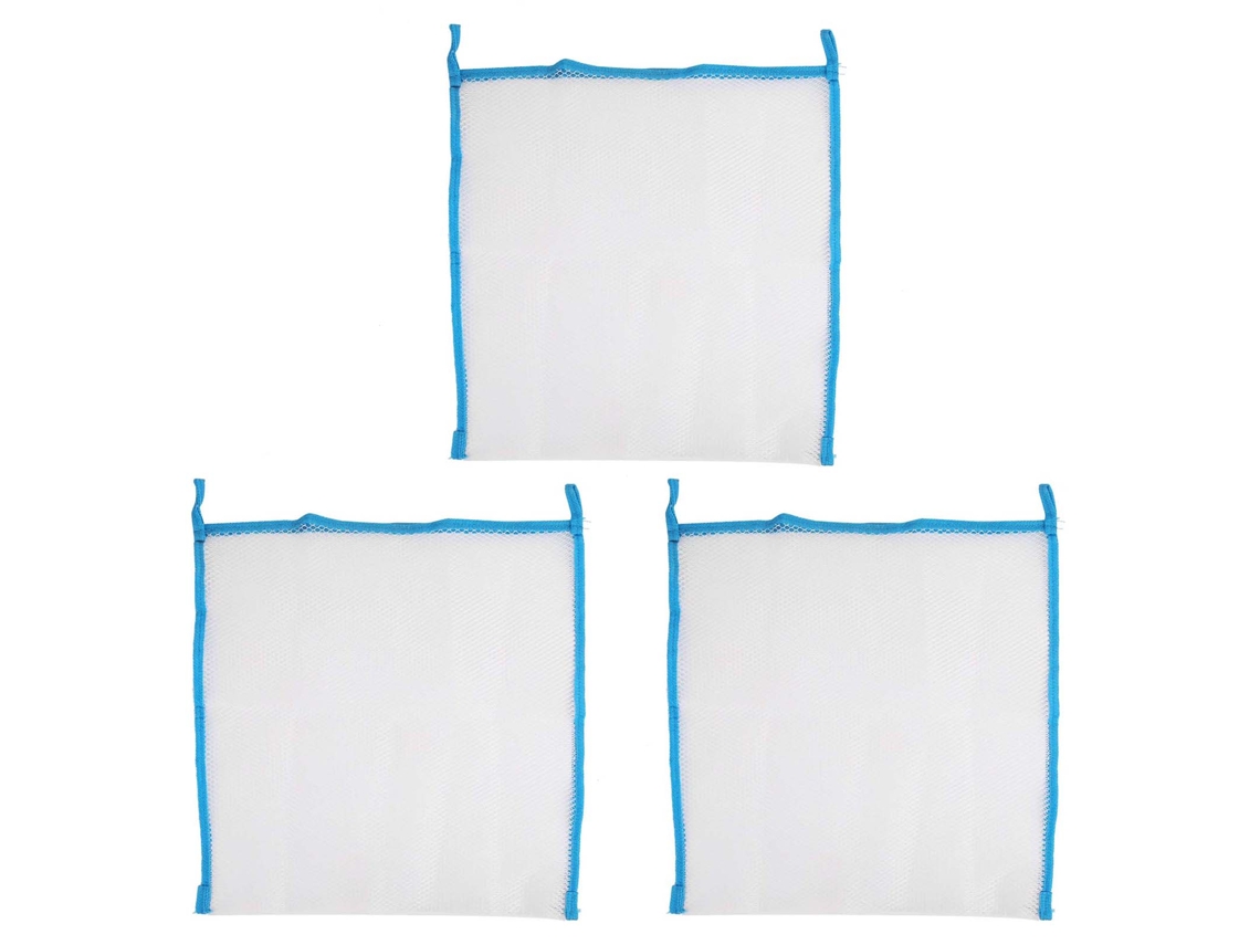 Mali 3pcs Sacola de Armazenamento de Brinquedos de Banho em Malha Portátil Azul