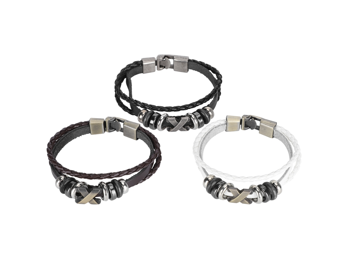 Pulseira De Couro Manual Multicamada