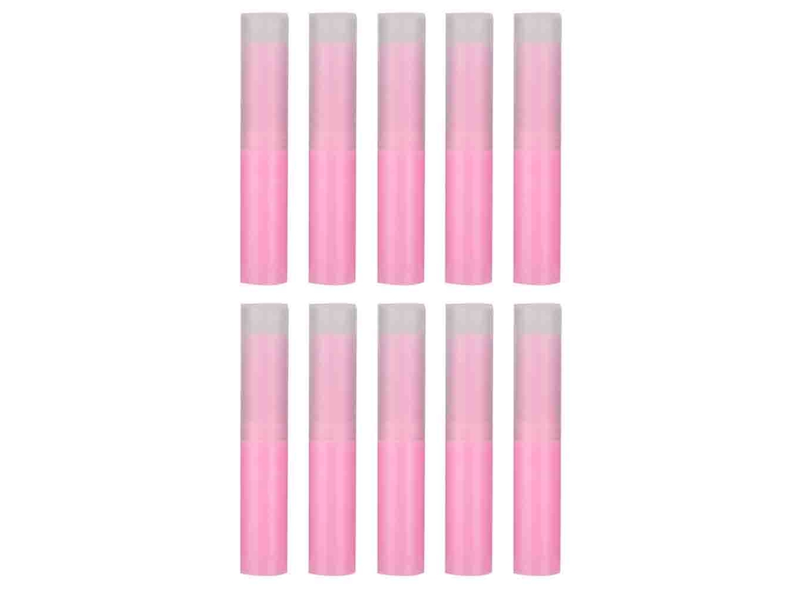 10 Tubos Batom Vazios 12.1mm Diy Cosméticos Rosa Perolizado