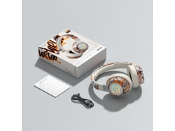 Auriculares Tuya T12 Sem Fio Dobráveis Com Rgb, Bt5.4, Microfone, Para Jogos, Fashion, Bateria Super Longa Branco. Sfushos