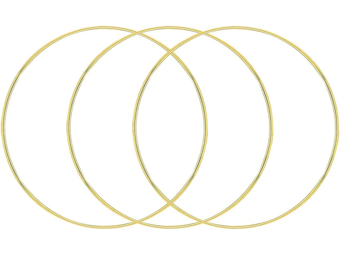 Conjunto De 3 Peças De Anéis De Ferro Para Apanhador De Sonhos (faça Você Mesmo), 30 Cm (11,81 Polegadas)