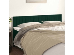 Vidaxl Cabeceiras Verde-escuro 200x5x78/88 Cm Veludo