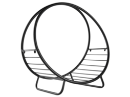 Suporte Para Lenha De Metal Para Lareira, Para Uso Interno E Externo, Em Formato De Cesta, 45x29,5x47cm, Preto.