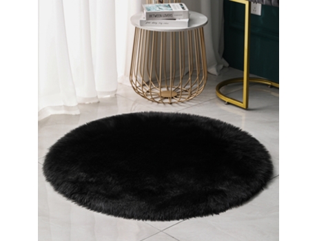 Tapete S de Pele Sintética para Áreas Desgrenhadas para Quarto e Sala de Estar Preto-300Cm LUUCOZK