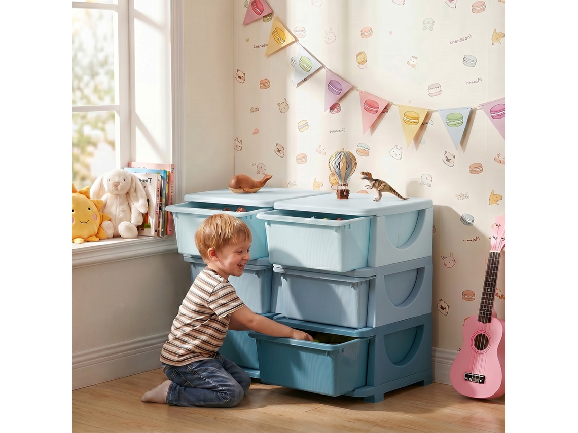 Kids Storage Box Kids Storage Box 3 Drawers Blue