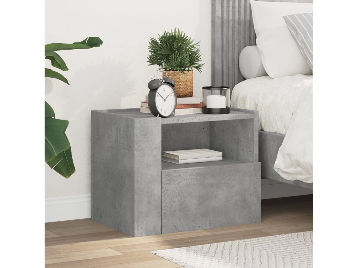 Vidaxl Mesa De Cabeceira De Parede 45x30x35 Cm Cinzento Cimento