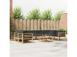 Vidaxl Conjunto De Sofás Para Exterior 10 Unid. Branco E Antracite