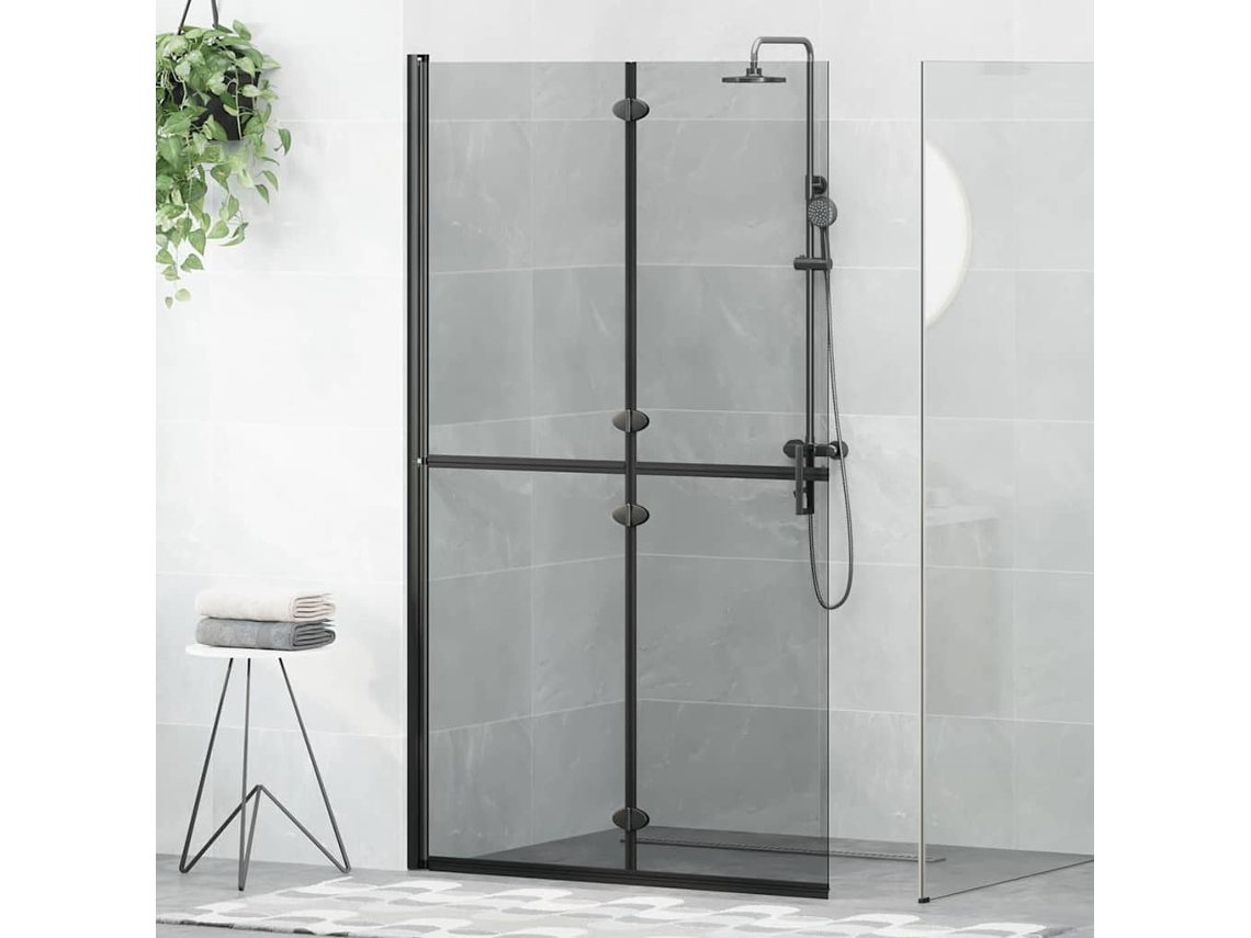 Vidaxl Parede De Chuveiro Walk-in Preto 110 X 6,5 X 190 Cm