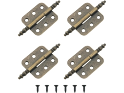 Conjunto De 4 Dobradiças Dobráveis Vintage Em Ferro E Bronze Com