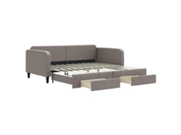 Daybed With Trundle, Daybeds With Trundles Vidaxl Cinzento-acastanhado Tecido (100 X 200 Cm)