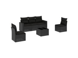 Garden Sofa Set, Garden Sofa Sets Vidaxl Preto Rattan / Vime (n/a)