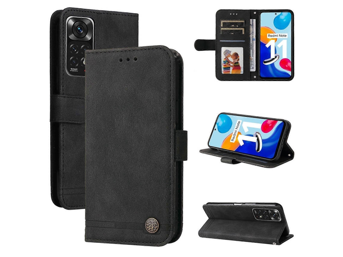 Capa De Celular Em Couro Sintético Com Estampa De Árvore Da Vida E Botões De Metal Para Infinite Note 11.