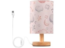 Frodotgv Abajur De Mesa Clássico Pequeno, Com Nuvens Azuis, Estrelas E Luas Douradas, Ideal Para Quarto Infantil, Quarto