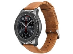 Pulseira De Couro Genuíno De 22 Mm Para Samsung Galaxy 46 Mm, Marrom Claro. Loja Olysi