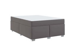 Conjunto 1 Cama Box Vidaxl Cinzento Tecido (160 X 200 Cm)