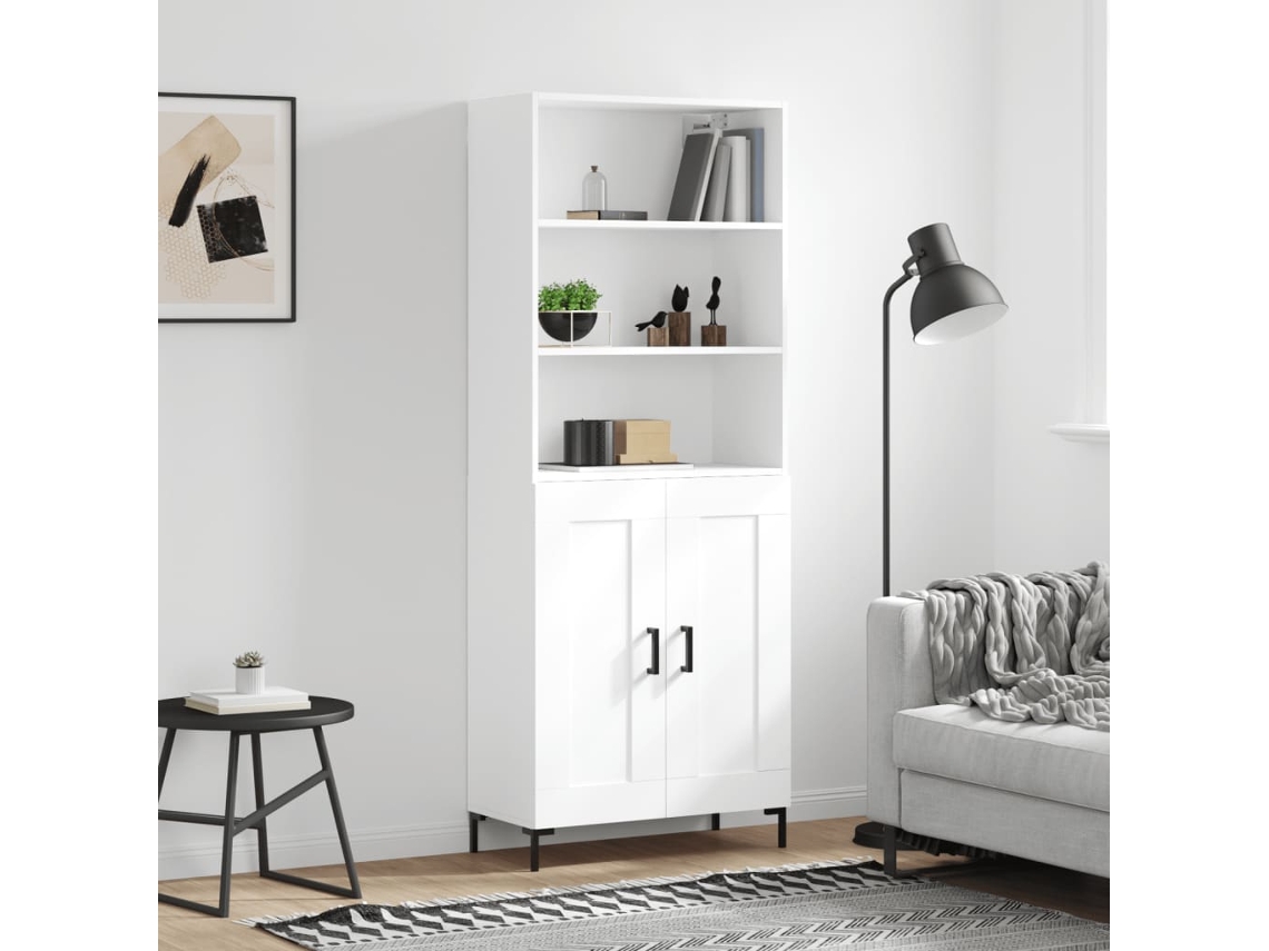 Vidaxl Armário Alto 69,5x34x180 Cm Derivados De Madeira Branco