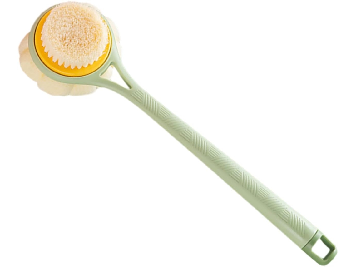 Escova De Banho Dupla Face Com Cabo Longo Para Esfoliação Corporal, Acessório De Banheiro Ergonômico Em Nylon Macio Para
