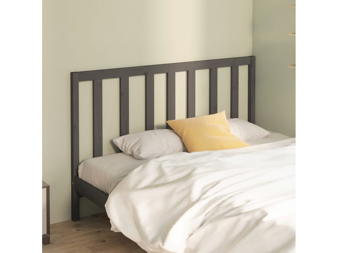 Vidaxl Cabeceira De Cama 166x4x100 Cm Pinho Maciço Cinzento
