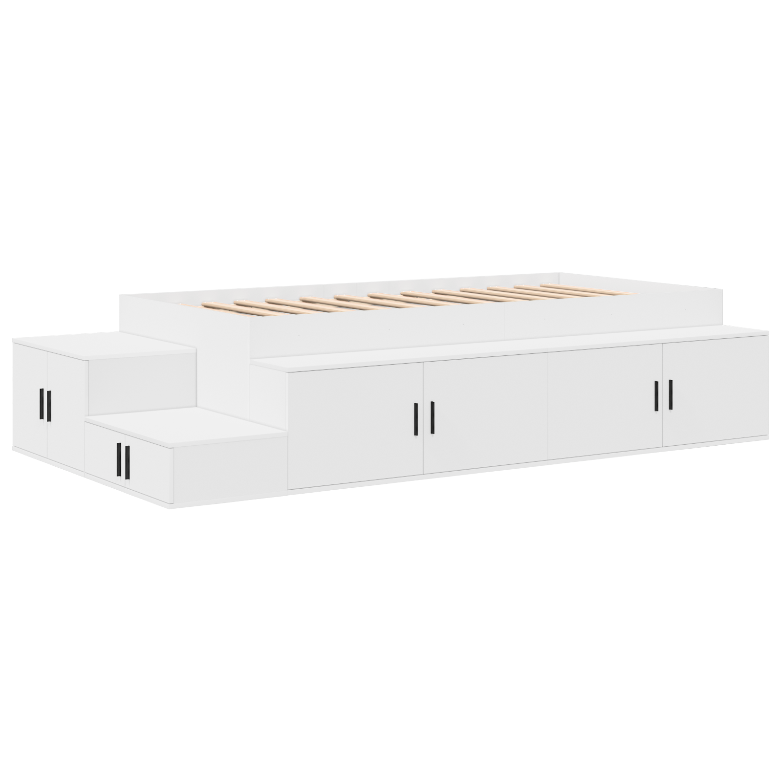 Conjunto 1 Cama Com Armazenamento Vidaxl Branco Madeira De Pinho Maciça (75 Cm)
